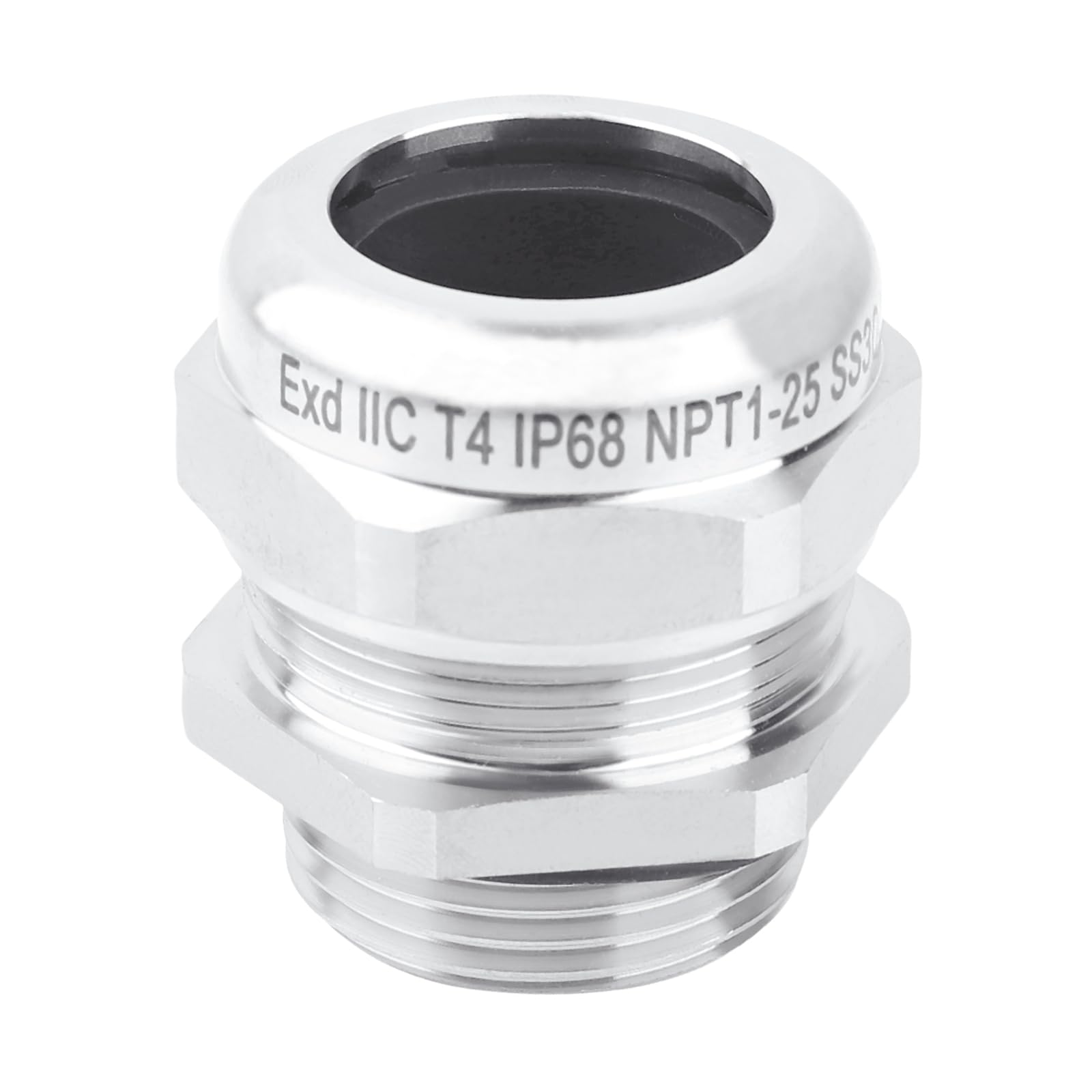 Pressacavo impermeabile in acciaio inox NPT da 2,5 cm, pressacavo regolabile impermeabile IP68, connettori per cavi con guarnizioni e dado di bloccaggio per cavi di diametro 18-25 mm