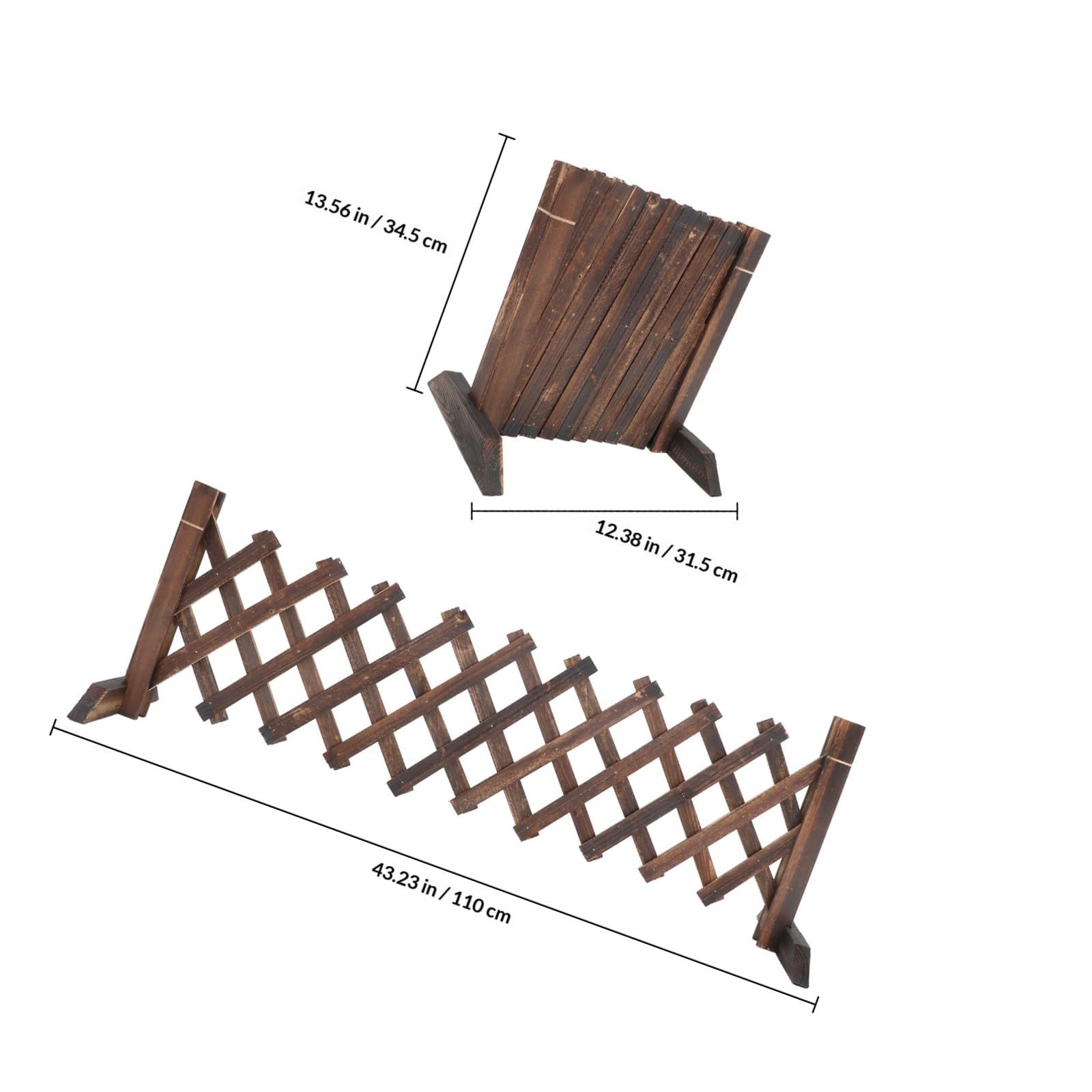 Staccionata da Giardino Estensibile in Legno per Piante Rampicanti