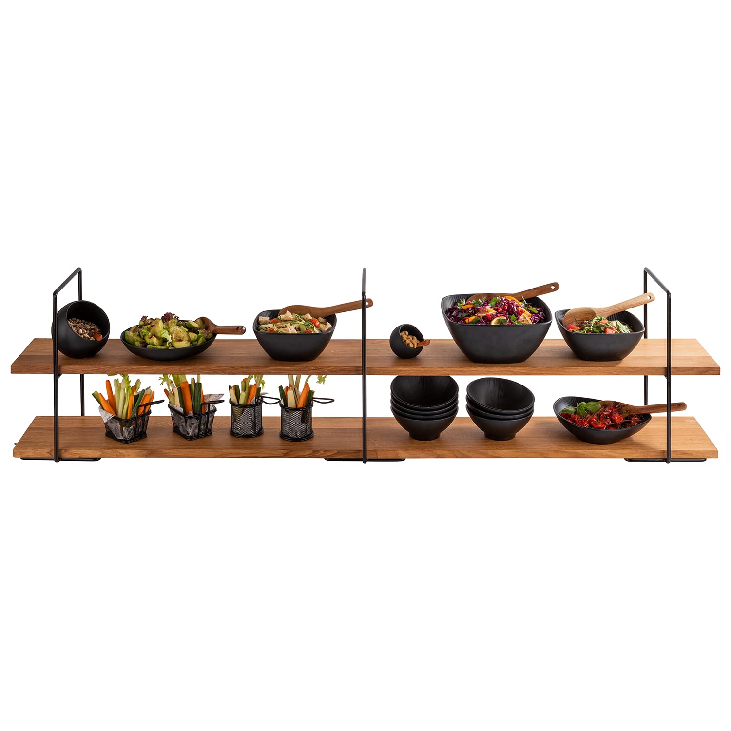APS Alzata PERFECTO LARGE 2 Piani - Buffet In Legno Di Quercia E Metallo Nero - 4