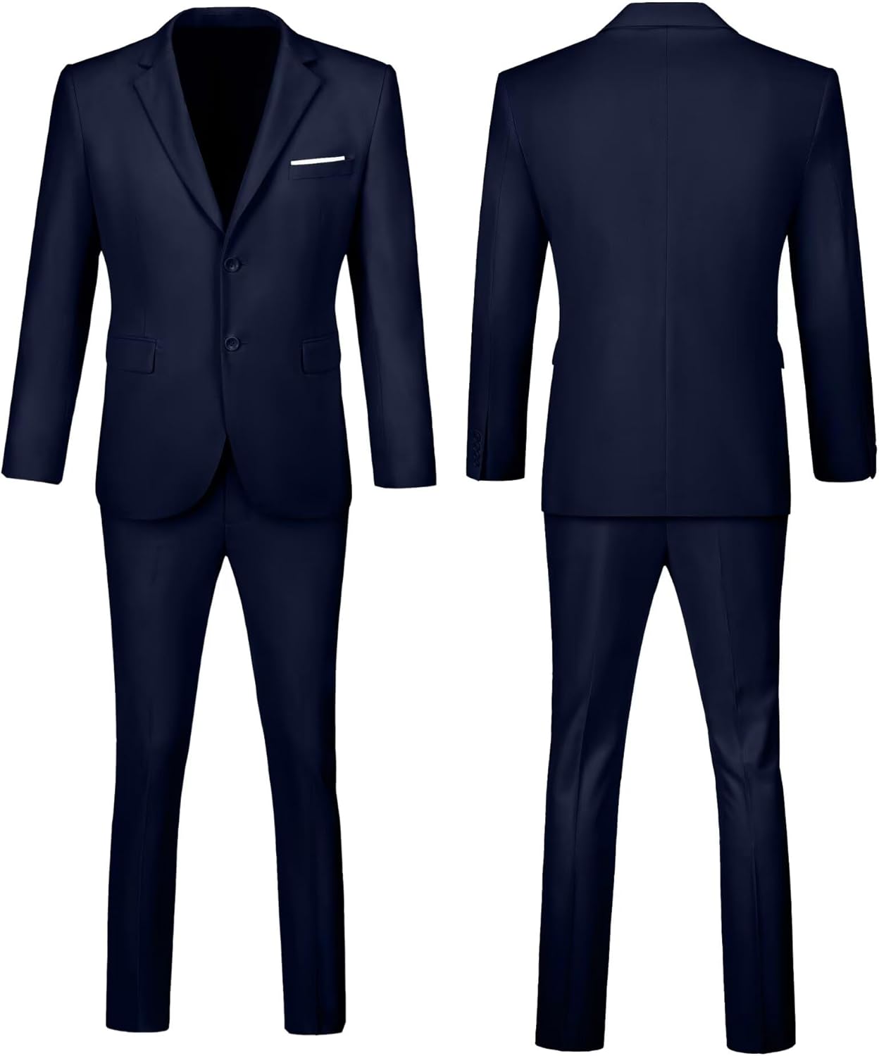 Fxzpiodi Mens Suit Slim Fit 2 Piece Suits,Two Button Solid Business Wedding Tuxedo Suit for Prom Suit Jacket and Pants - Image 5