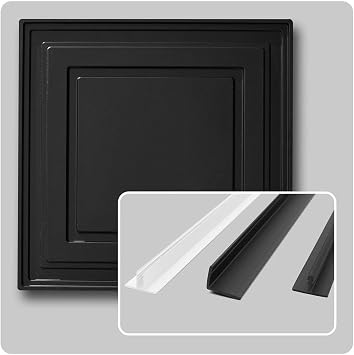 Complete Direct-Mount Ceiling Tiles & Grid Kit 130 Square feet, Black