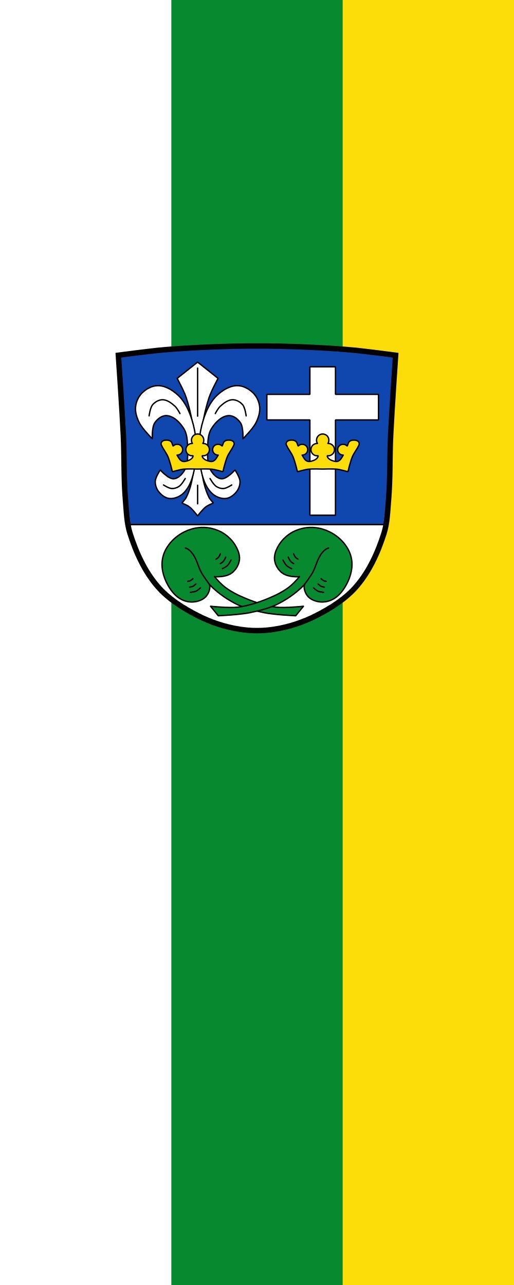Drapeau Hohenpolding de format portrait mesurant 300x120cm pour mât de mairie