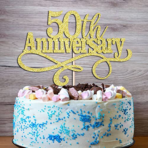 Db11 Noeutabs 50Th Anniversary Cake Topper-50Th Wedding Anniversary-50Th Anniversary Party 50Th Birthday Party Decorations (Gold) #TOP4