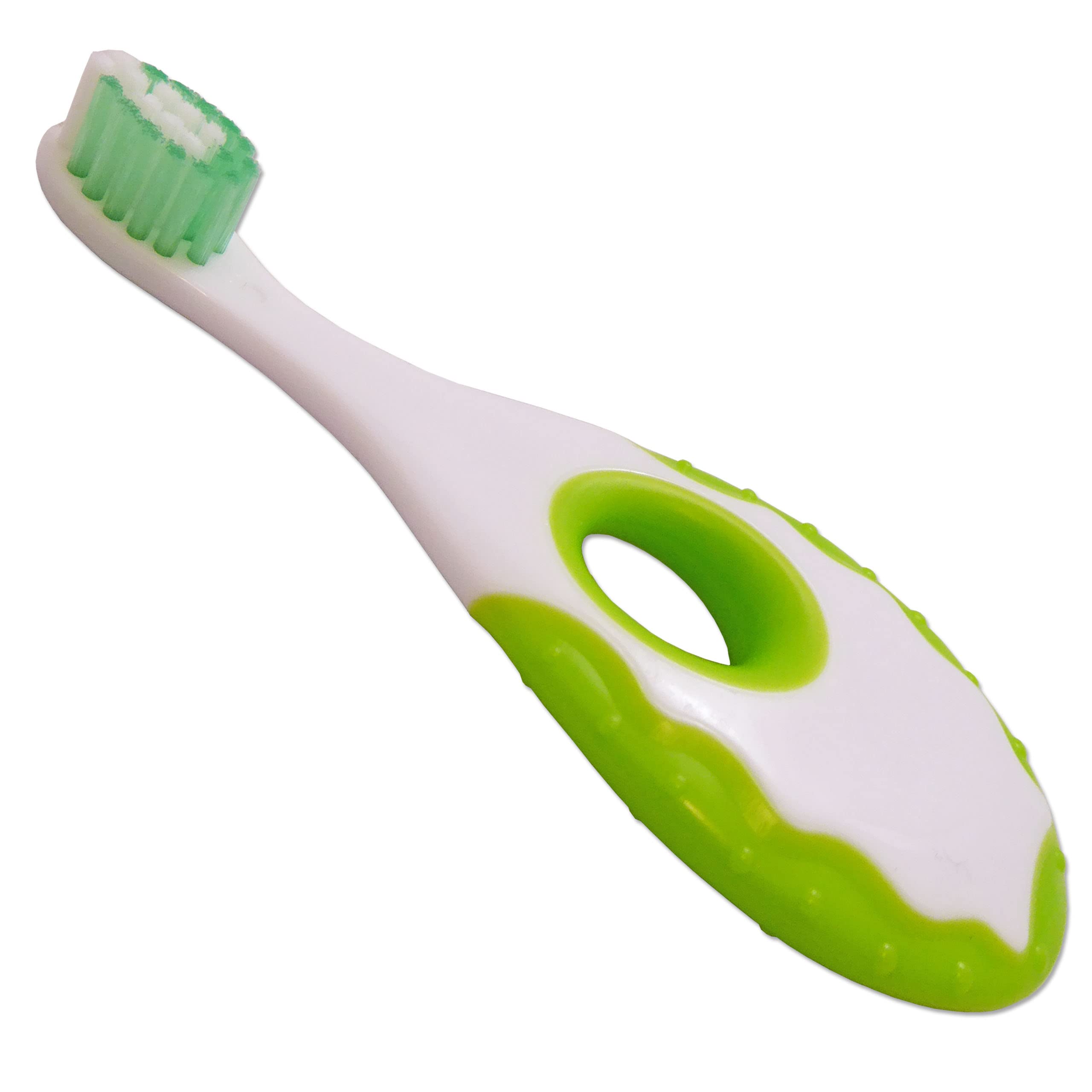 Dental Aesthetics Szczoteczki do zębów dla niemowląt, 2 szczoteczki do zębów (1 niebieski, 1 zielony), okrągły uchwyt zapobiegający dławieniu, niebieski, zielony
