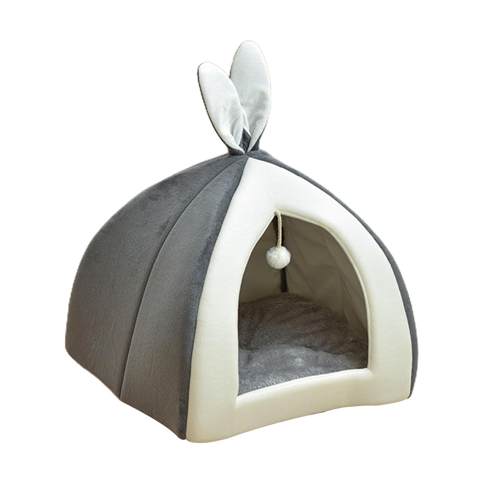Small Cat Bed - Cat Nest with , Cat Bed Cave | Comfortable Pet Sleeping Bed for Indoor Cats, Cute Ear Shaped Pet Bed, Four Seasons Pet Mattress, So