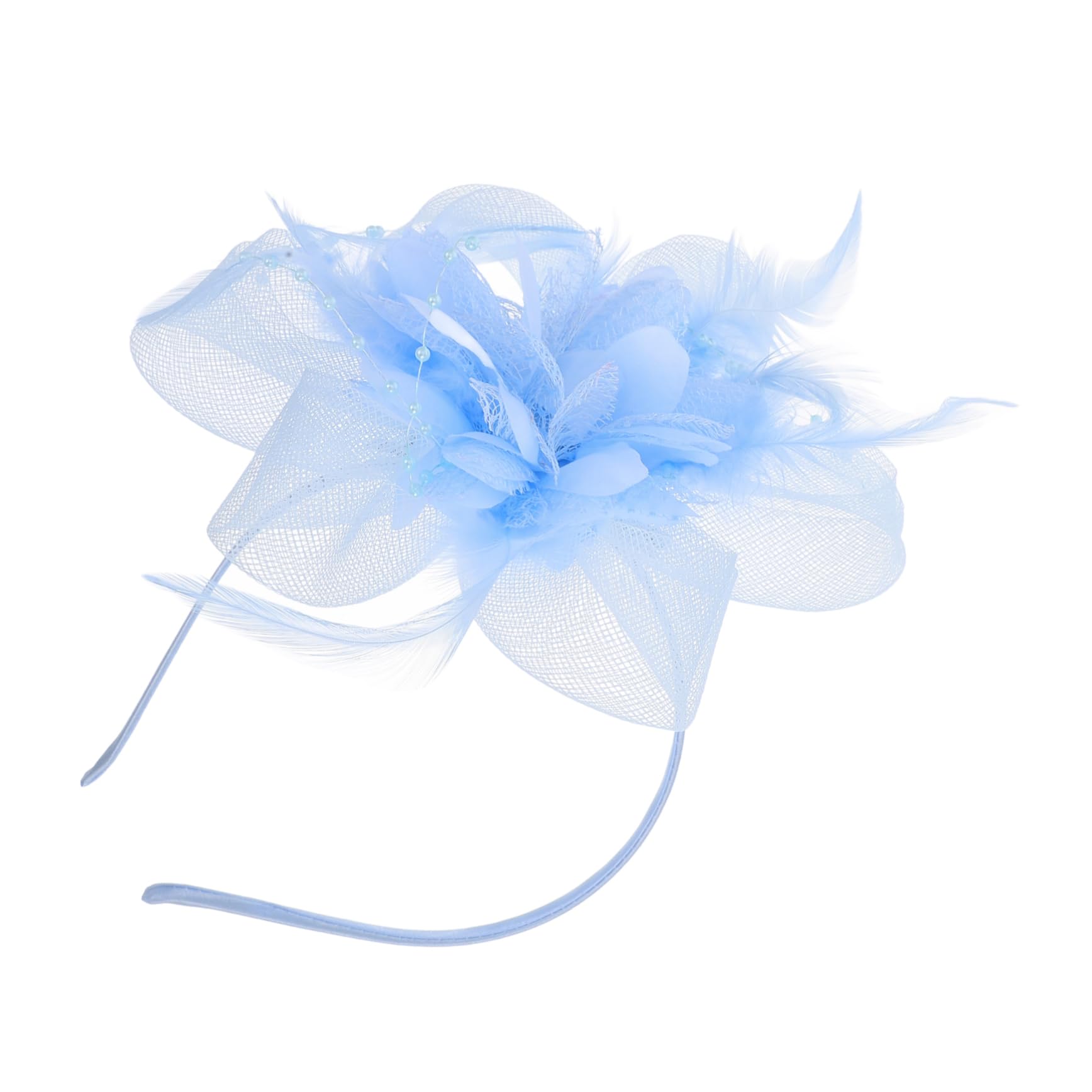 5piezas Fascinador De Novia Tocado Elegante Para Bodas y Diadema Para Azul