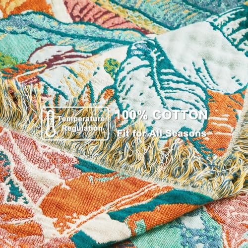 Image of LUTBM Boho Throw Blanket for Bed 60 inchx80 inch, All Season Cotton Couch Blankets