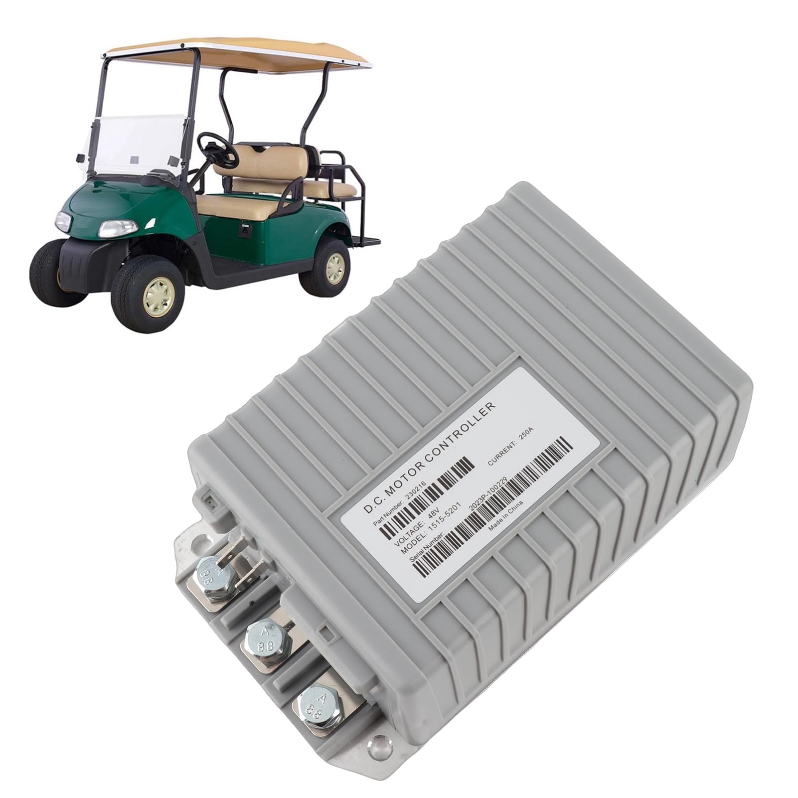 Ausla Controlador de Motor de 48 V , Metal y Plástico, Controlador de Velocidad de 250 A para Carritos Utilitarios y Precedentes de