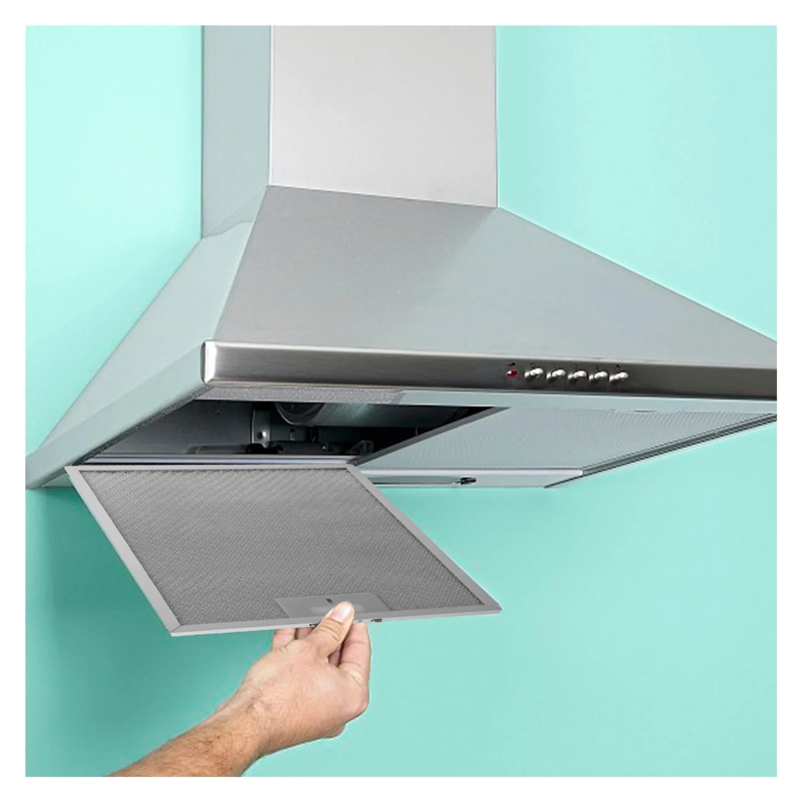 Filtro Extractor De Malla For Cocina De Aluminio, Fácil Instalación, Circulación De Aire De Campana Extractora, 280x355x9mm