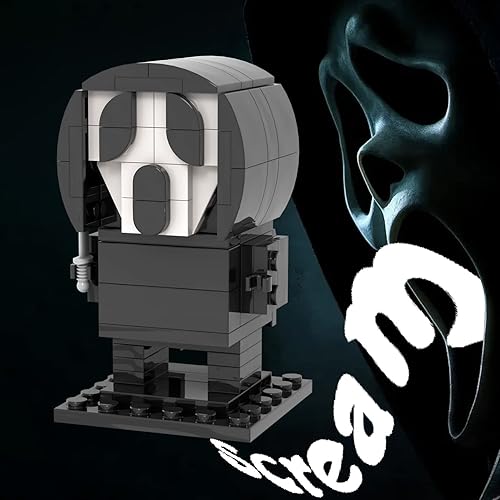 Miniatura 4 de -MOC - Juego de construcción de Halloween Scream Brick Mini Headz, bloques de construcción lindos creativos para niños, regalos para niños (104