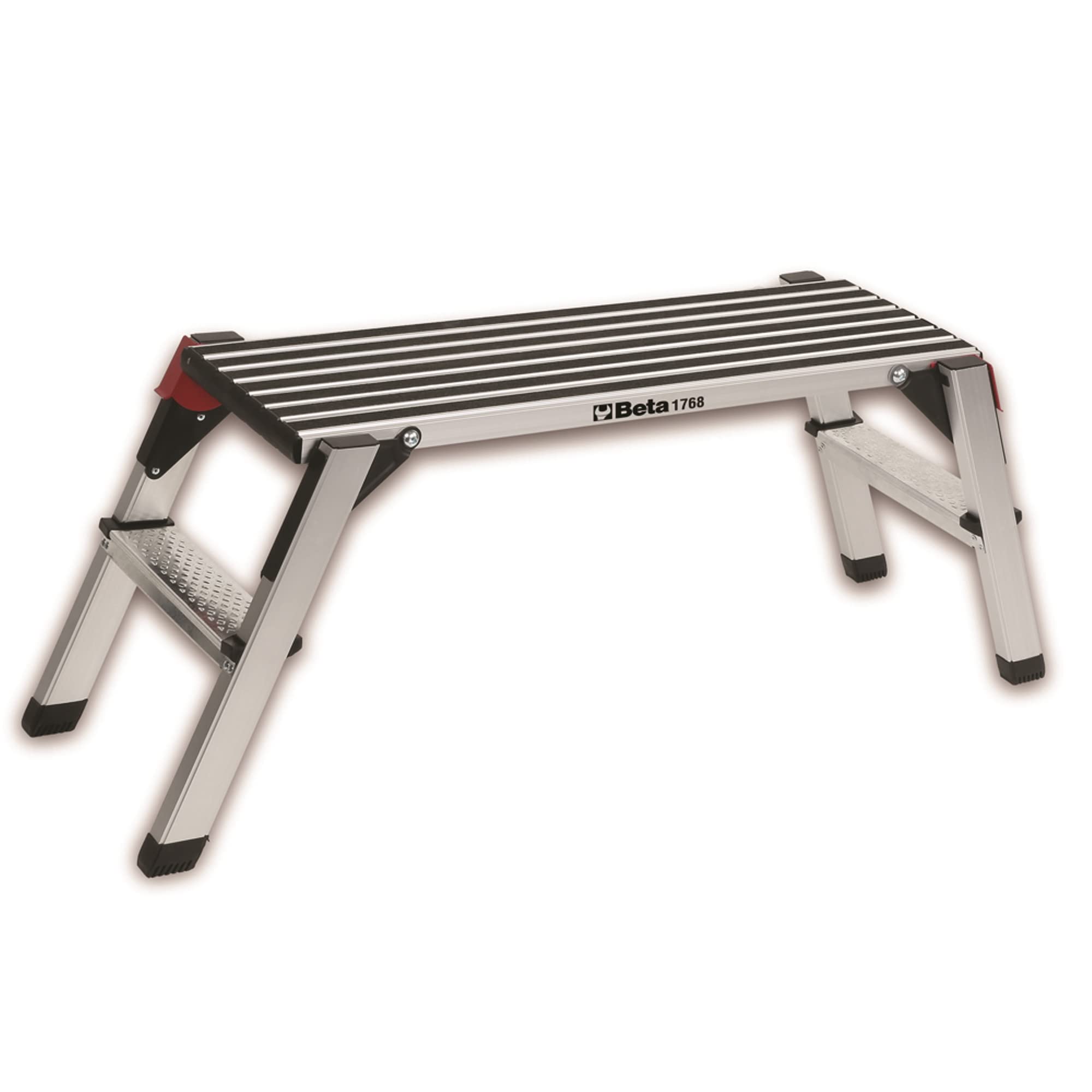 Beta - 1768 ​​Plataforma de aluminio, con superficie recubierta de material antideslizante, capacidad máxima de 200 kg, para uso profesional robusto y resistente, 017680010