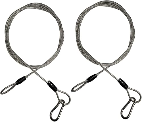 Miniatura 1 de SSACK Cable de seguridad trenzado de acero inoxidable trenzado de 0.157 in, 3.3 pies, 5 pies, 6.6 pies, 9.9 pies, bloqueo de equipaje, cable de