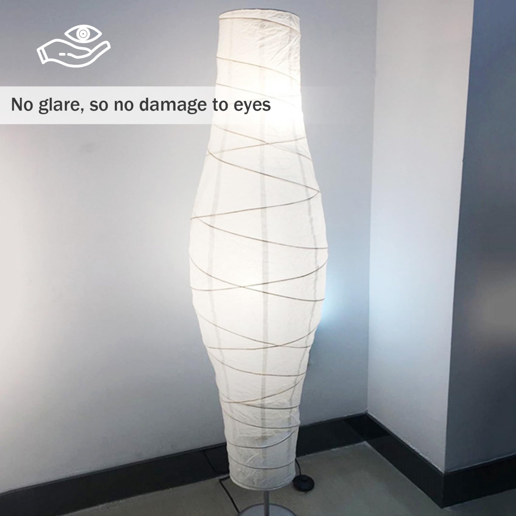 Papier Lampadaire Salon, Moderne Lampe De Sol Chambre Avec Abat-Jour En