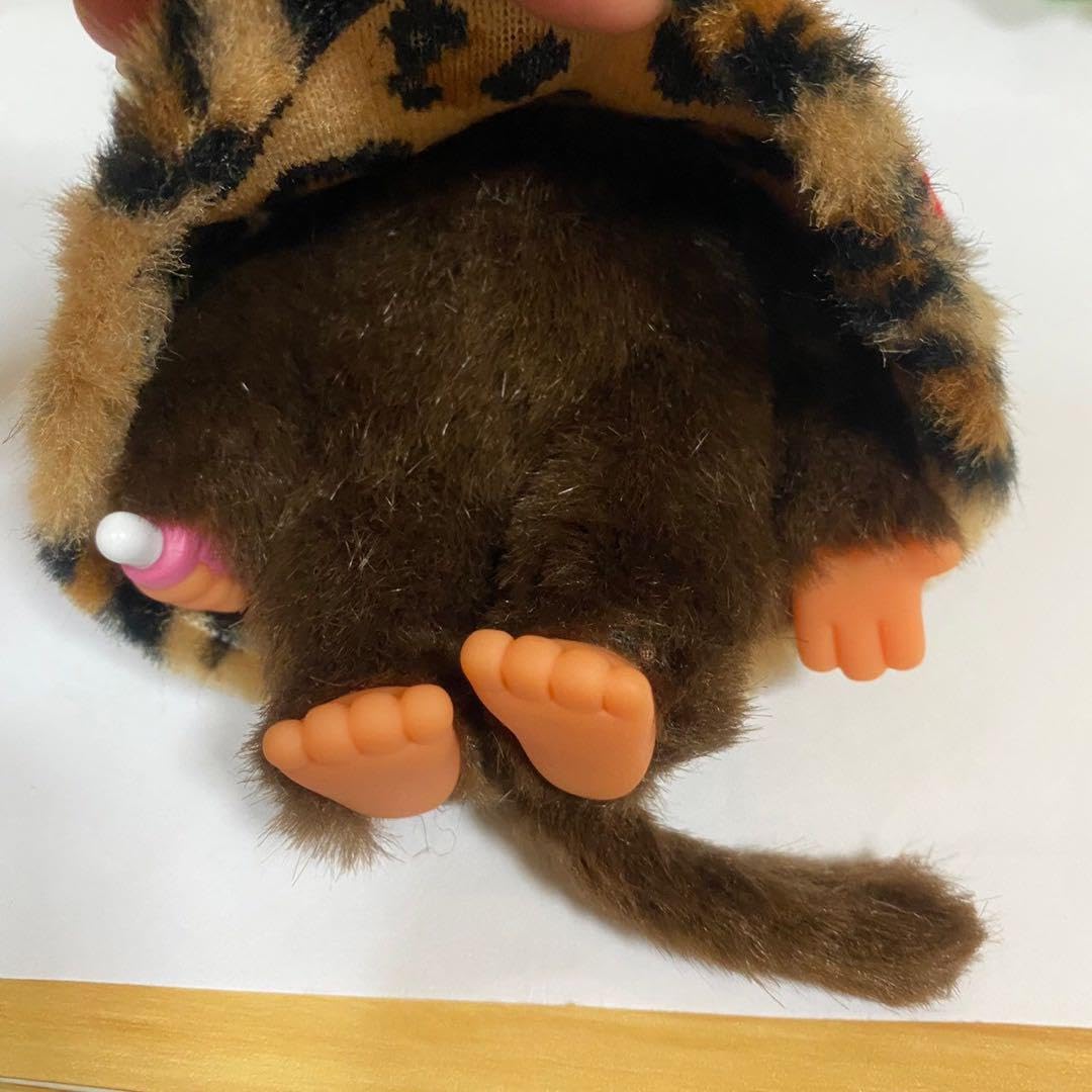 希少モンチッチ 限定ネコミミ＆ヒョウ柄のポンチョぬいぐるみ