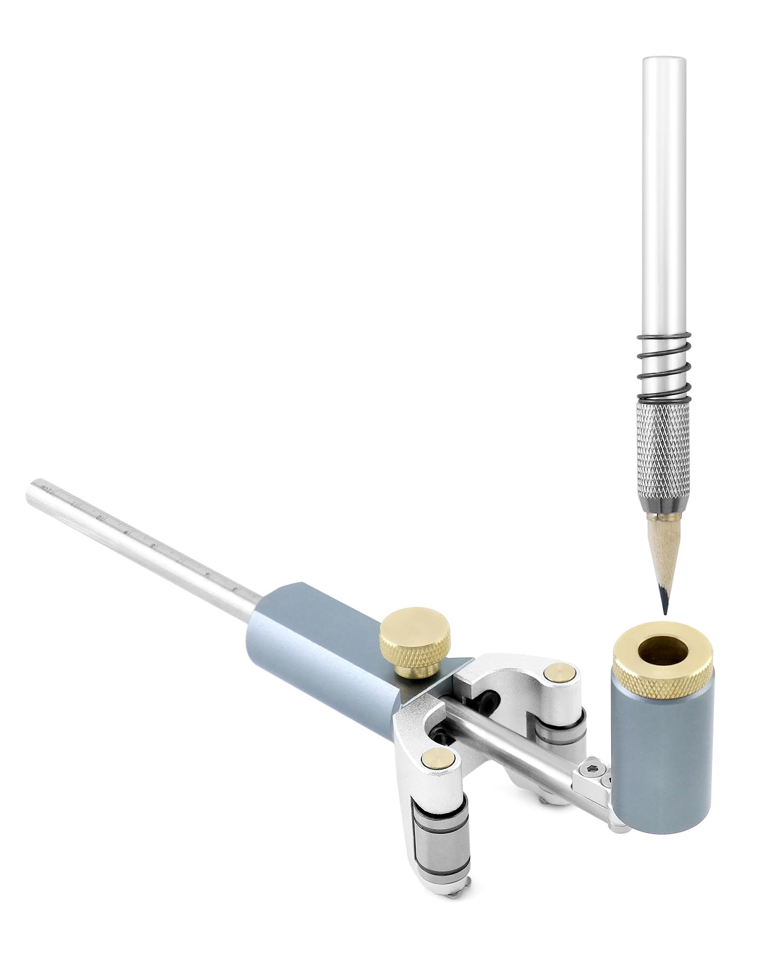 QWORK® Outil de traçage en bois à double usage pour dessiner avec précision des lignes et des arcs (0-120 mm)
