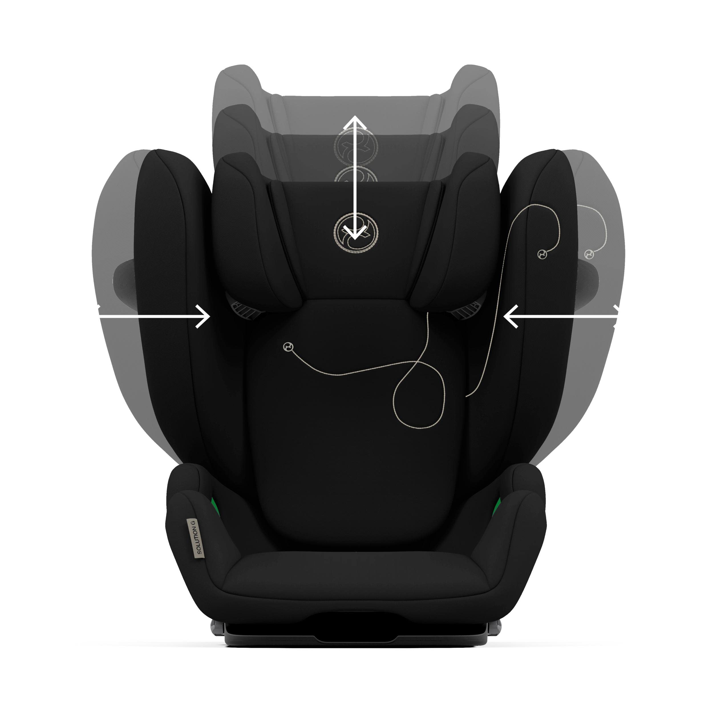 CYBEX Gold Dziecięcy fotelik samochodowy Solution G i-Fix, Do samochodów z systemem ISOFIX i bez niego, Od ok. 3 do 12 lat (100–150 cm), Od ok. 15 do 50 kg, Moon Black