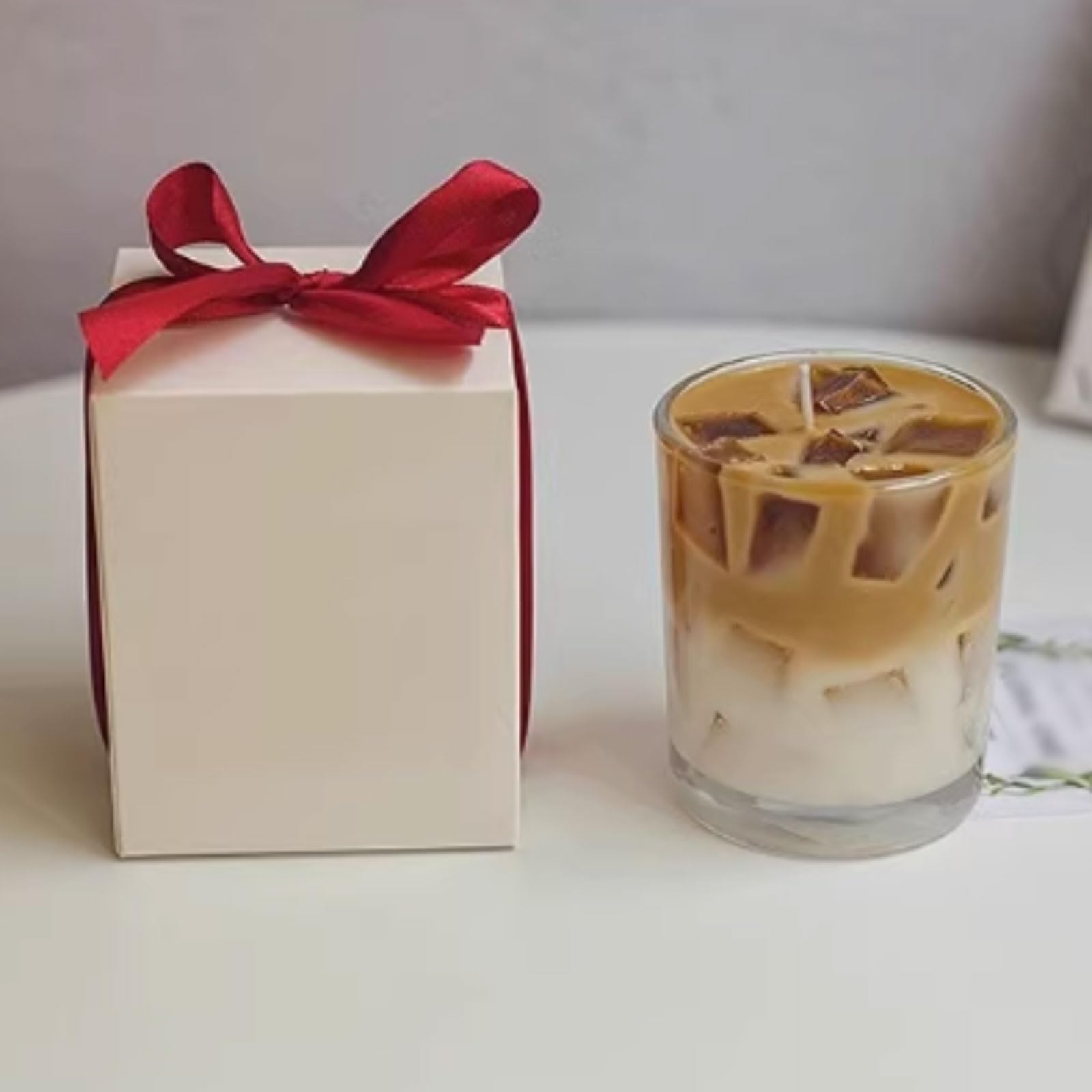 Velas de vidrio creativas, vela de aromaterapia reutilizable sin humo hecha con cera de soja y cera for cristal, decoración elegante for el hogar(White Peach Oolong)