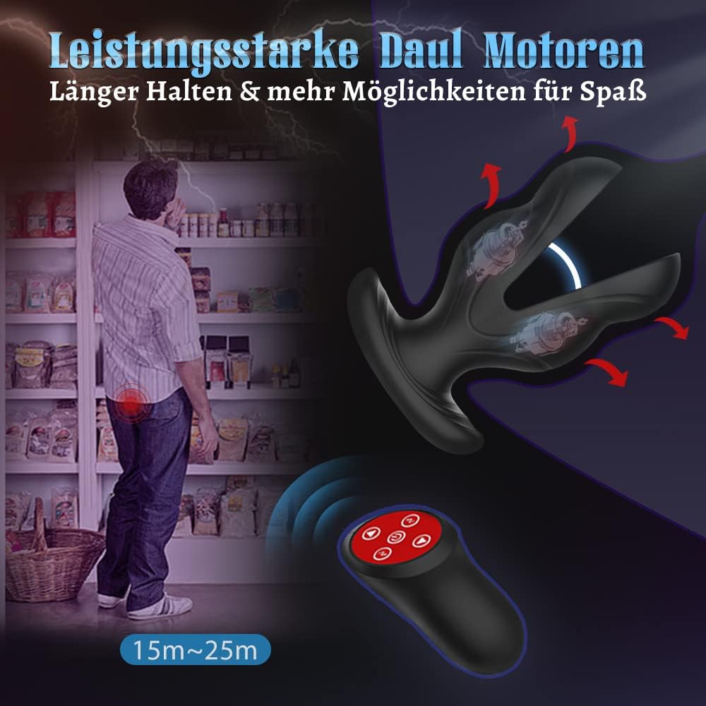 Leyuto Vibrador anal para hombre electroestimulación, tapón anal para mujeres, estimulador de próstata con 8 modos de vibración y 8 modos de descarga eléctrica, vibrador anal Buttplug Sexo Juguetes