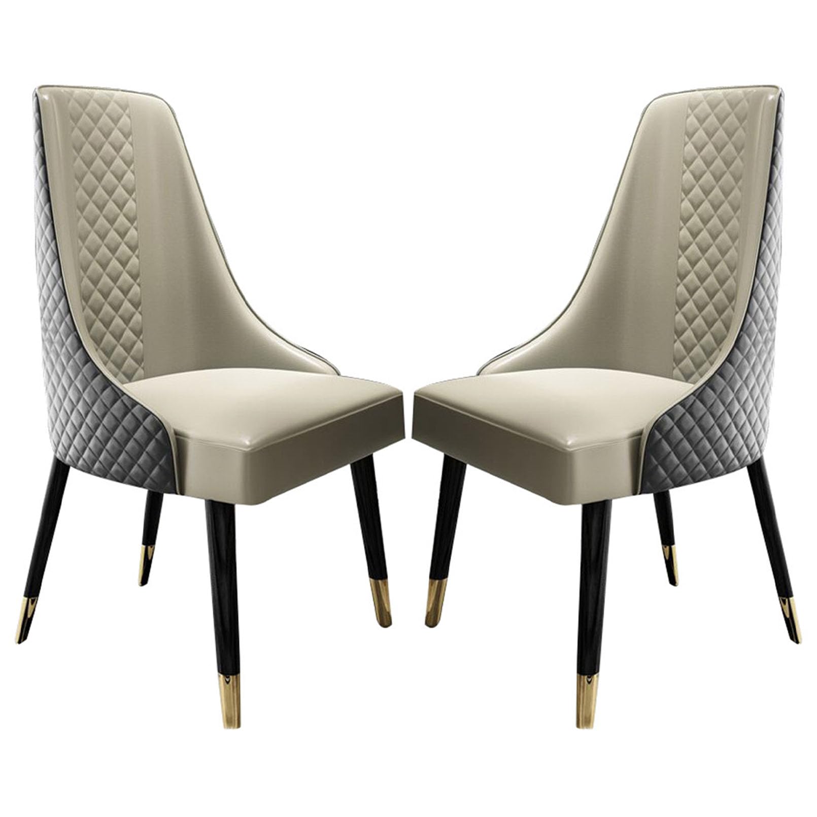 Chaises de salle à manger du milieu du siècle lot de 2 en cuir PU