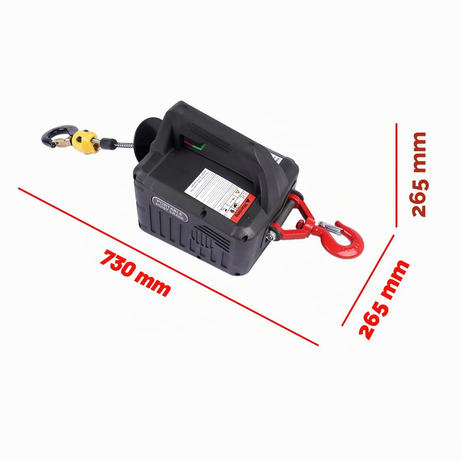 3 en 1 Cabrestante eléctrico 1500W, 300KG capacidad de carga elevación vertical y horizontal, mando a distancia 120M, con Eslinga de 7.5m para Elevación, 5M/Min Hopzty