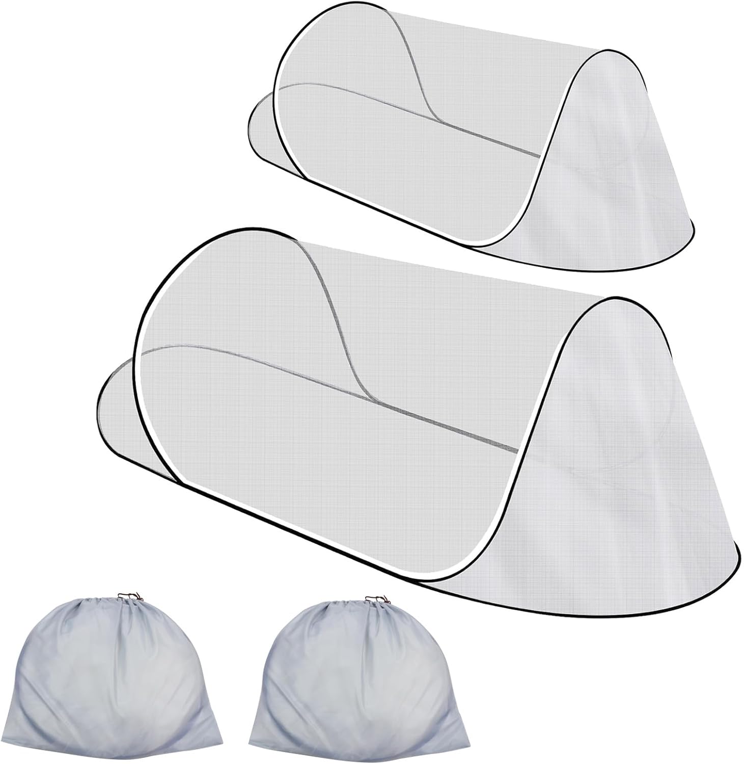 Foldable Pop-Up Mosquito Net Portable Large Ultra Light Mosquito Net, Free Installation-Suitable for Baby Adults Bedroom, Camping, nap, Patio, 2-Pack