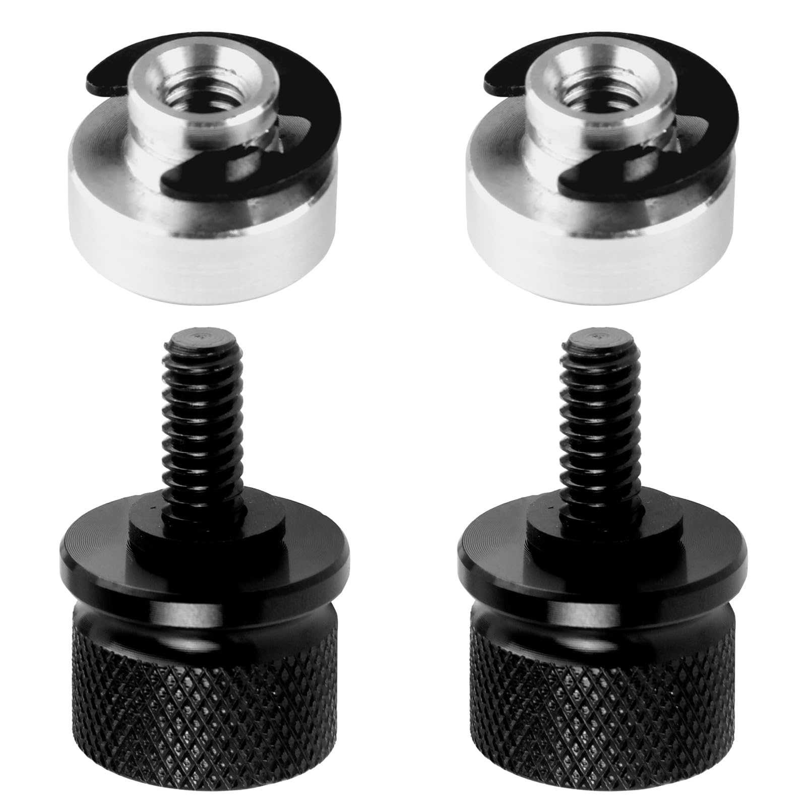 Viti Per Sedile Moto In Alluminio Cromato - Kit 2 Pezzi Con Dadi E Clip - Foto 4