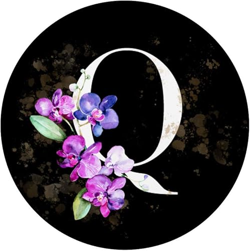 Miniatura 3 de Orchids Plants Flower Floral Arrangement Black Letter Q PopSockets - Agarre y soporte para teléfonos y tabletas, Negro