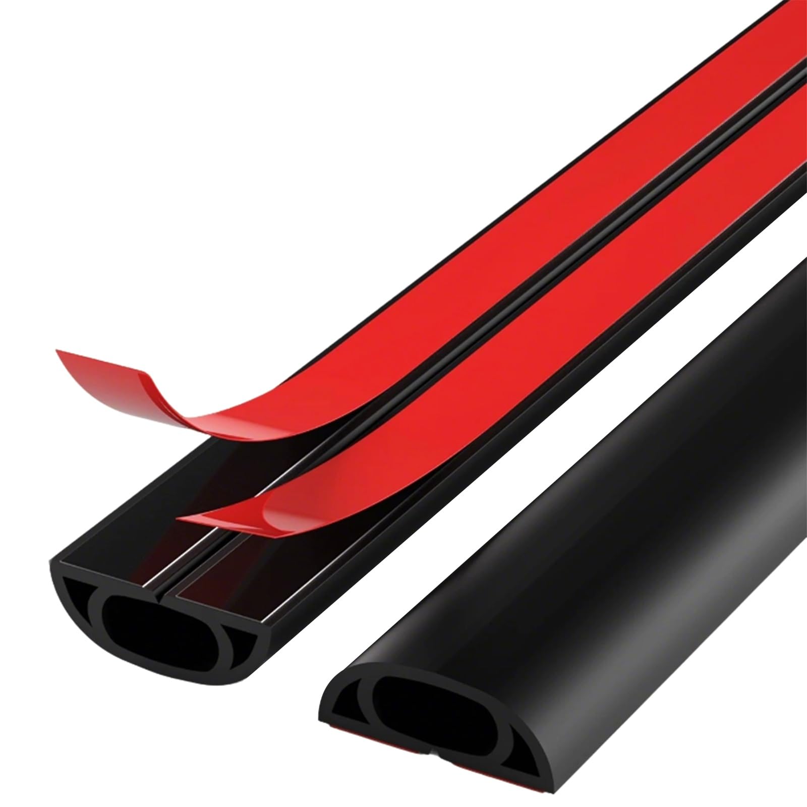 Protector De Cable De Alimentación De Suelo De PVC Blando Fácil De Cortar, Cavidad para Cables para Interior Y Exterior, Baldosas, Mármol, Vidrio, Paneles De Madera(Negro,5m)