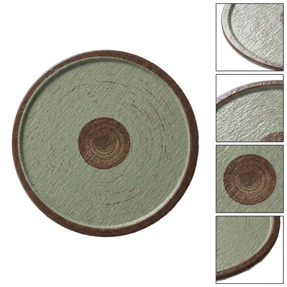 Assiettes Rondes Mélamine Vert Anti-Dérapant Assiettes Rondes