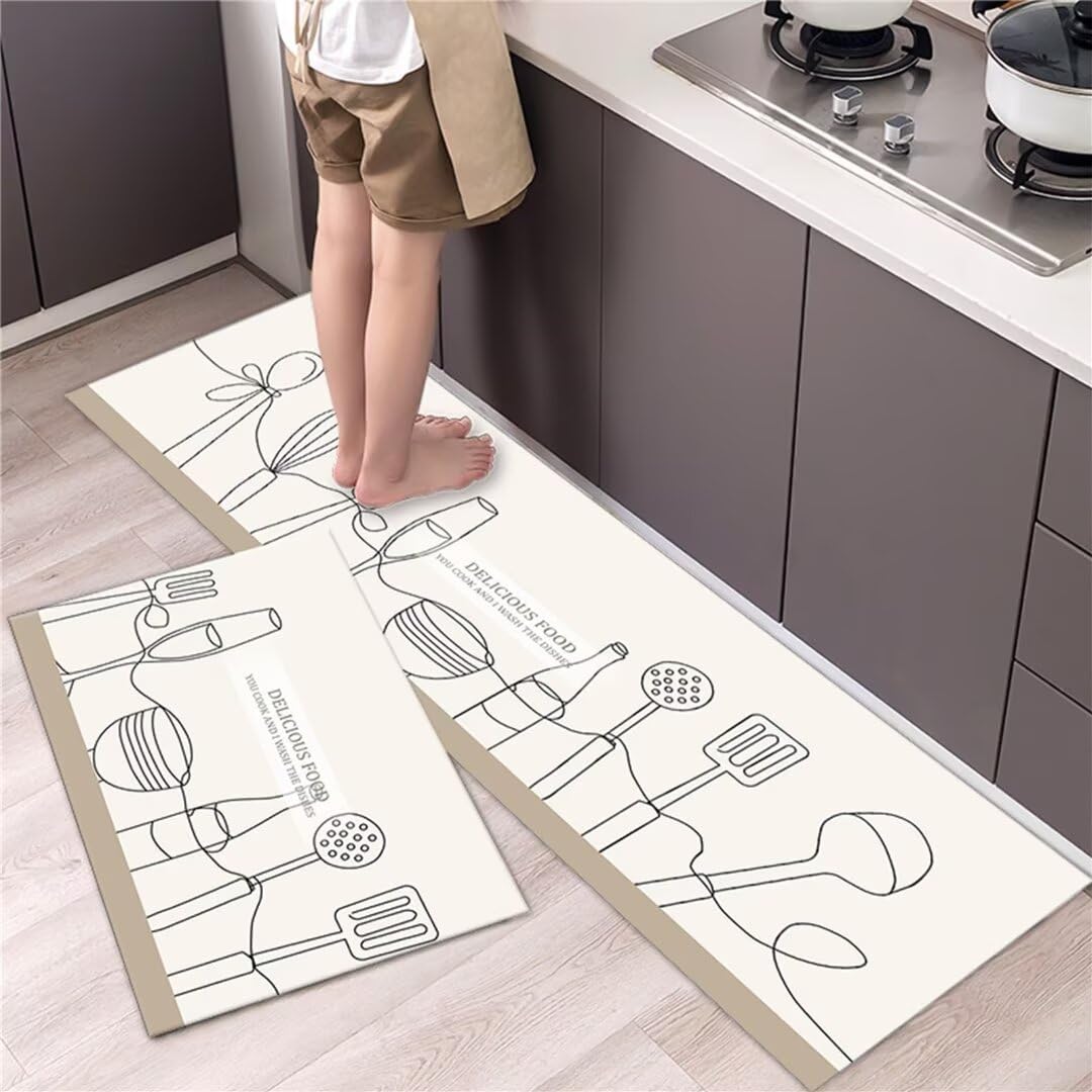 Alfombras de cocina minimalistas que aportan comodidad acolchada mientras cocinas