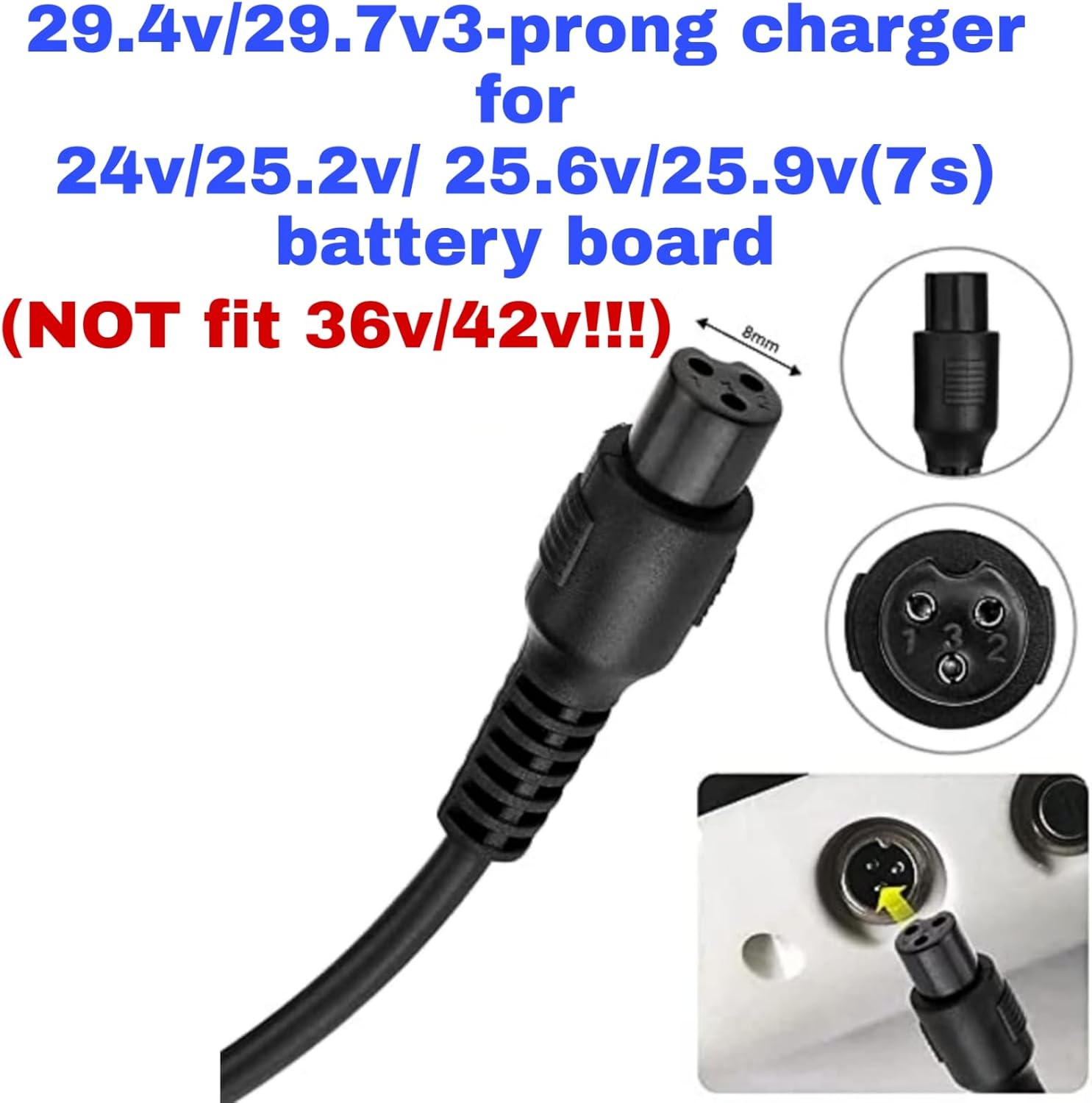 29.4v 1.5a/ 1A/ 0.6a 3-pointed charger for Hover-1 Swagtron Jetson 24V/ 25.2V/ 25.9V Models (Note: Batra 7S Solo!) Lithium battery (not for 36 V/ 42V !!) Power charger 4 61ijblgR2VL. AC SL1500