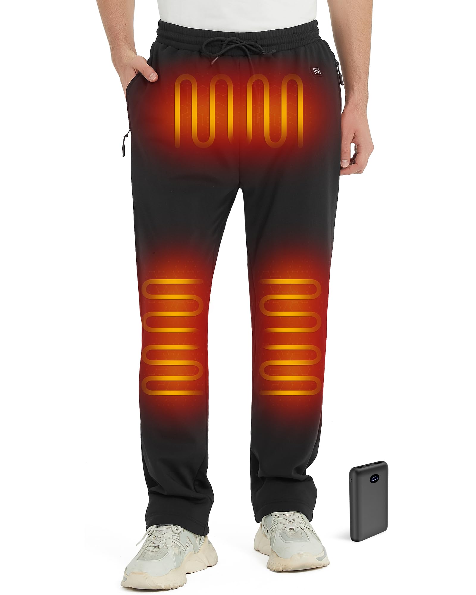 FERNIDA Heated Pants for Women Men with 10000mAh Battery Fleece-Lined Thick Electric Heated Pants for Daily Wear Leg