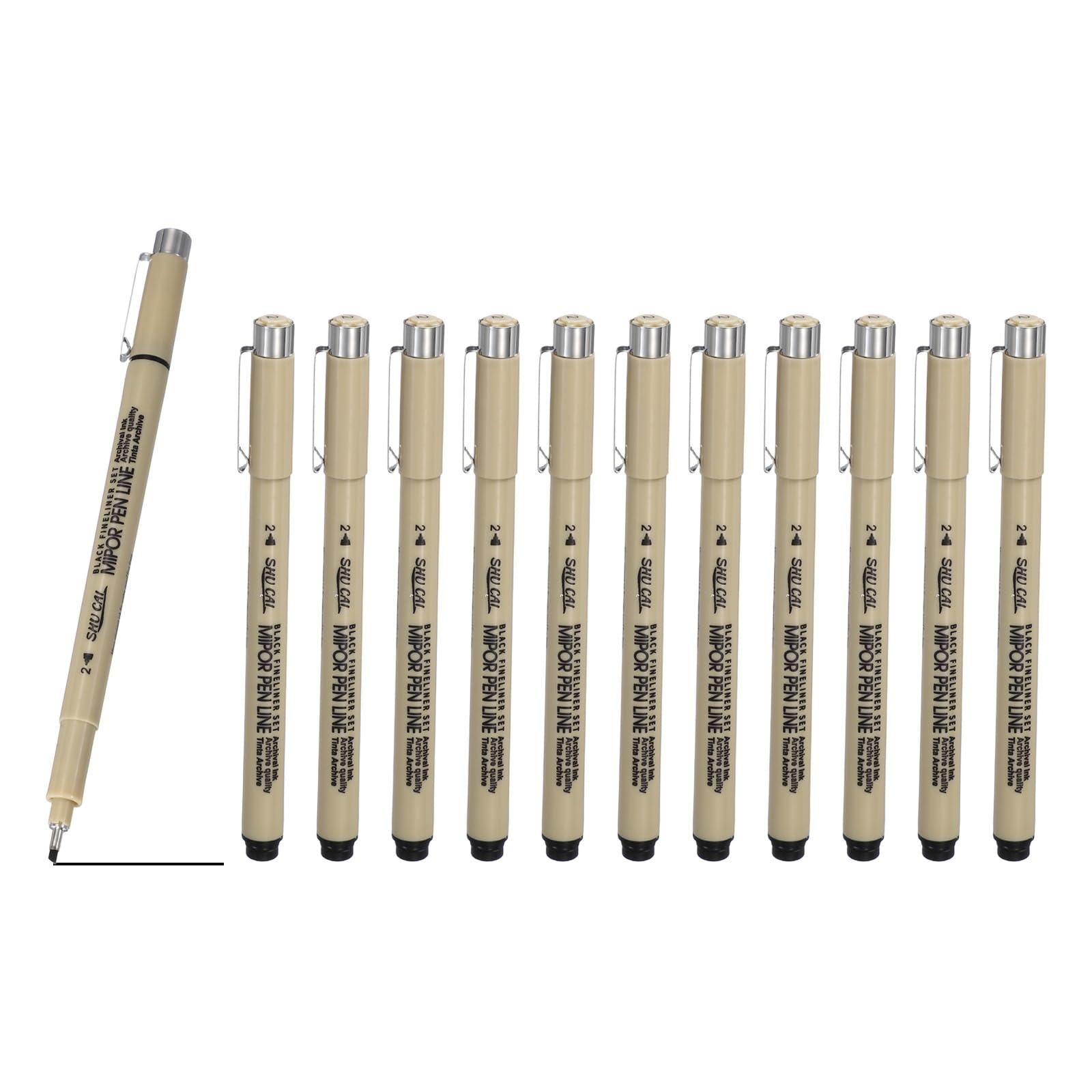 PATIKIL Fineliner Pens, 12 Pcs 2 2mm Fineliner Marker Black Waterproof Ink Archival Drawing Pens Art Supplies Set for Sketching Journaling Scrapbooking Artist Illustration