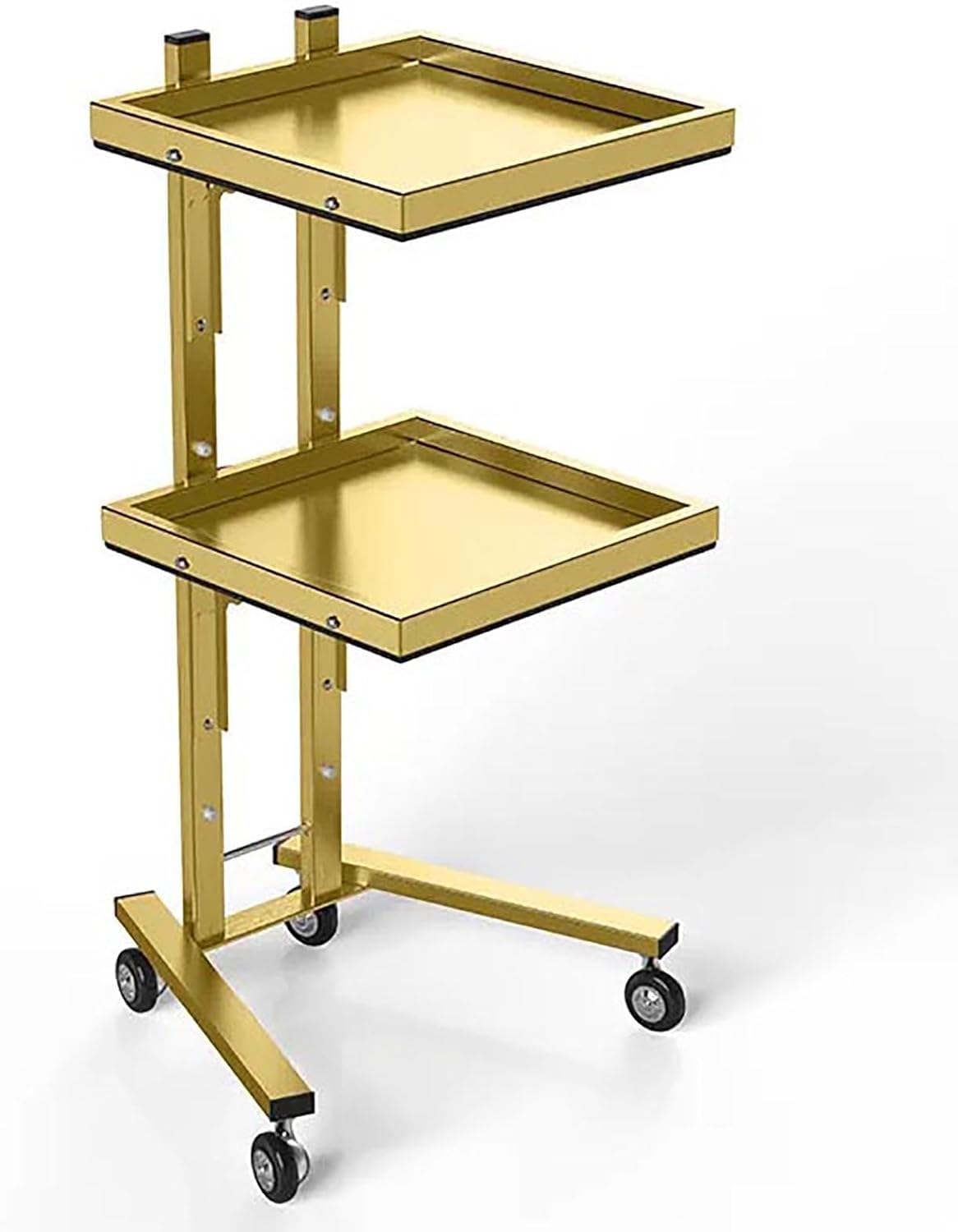 Carrello a 2 Ripiani con Ruote - Vassoio Pieghevole per Salone su Ruote per estetisti, Bellezza, Capelli, Spa e Trucco - Mobile Storage nizer per Professionisti
