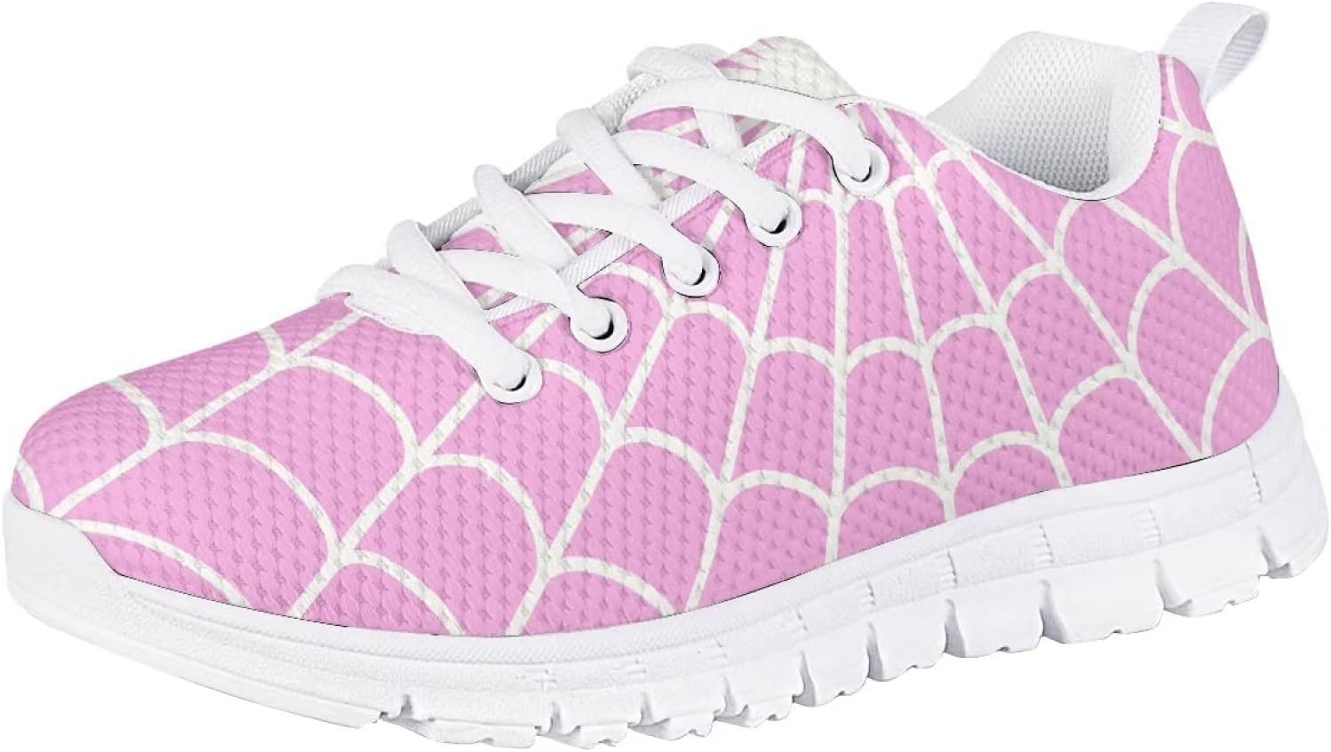 Spider Web Print Kids Casual Tennis Shoes for Girls Boys School Dance Running Tennis Shoes Lace Up Lightweight Walking Athletic Sneakers