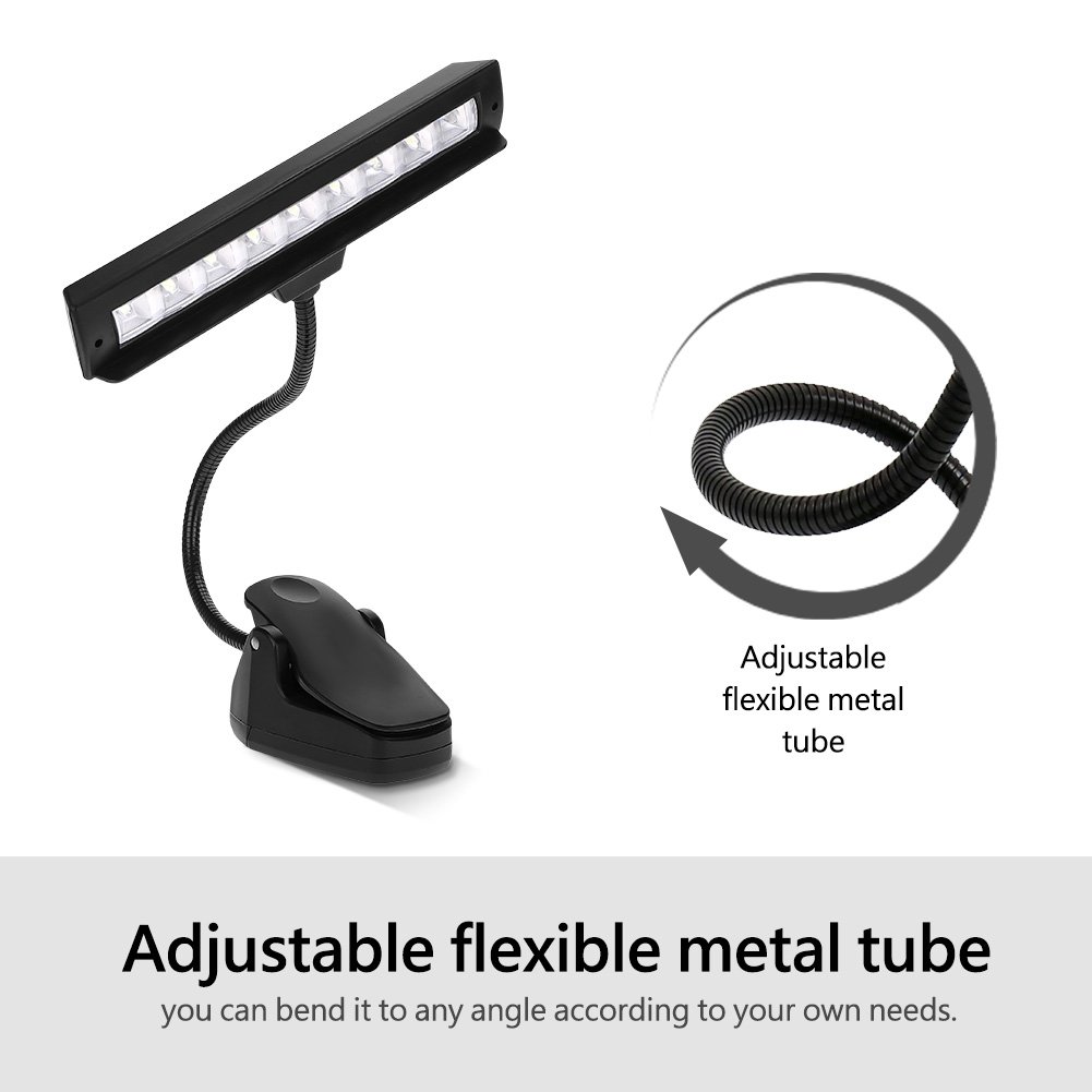 RiToEasysports Clip-On-Licht Notenpult Licht tragbare flexible 9 LEDs Clip-On-Notenpult Licht Schlafzimmer Leselampe Schreibtisch