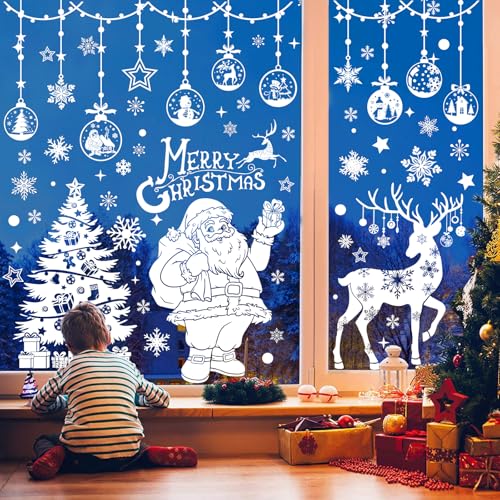 Jyanl Large Christmas Window Clings