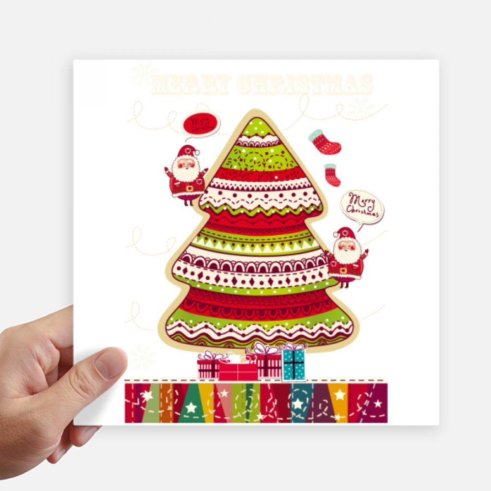 Illustration Arbre Joyeux Noël sticker carré 20cm pour cacher les rayures