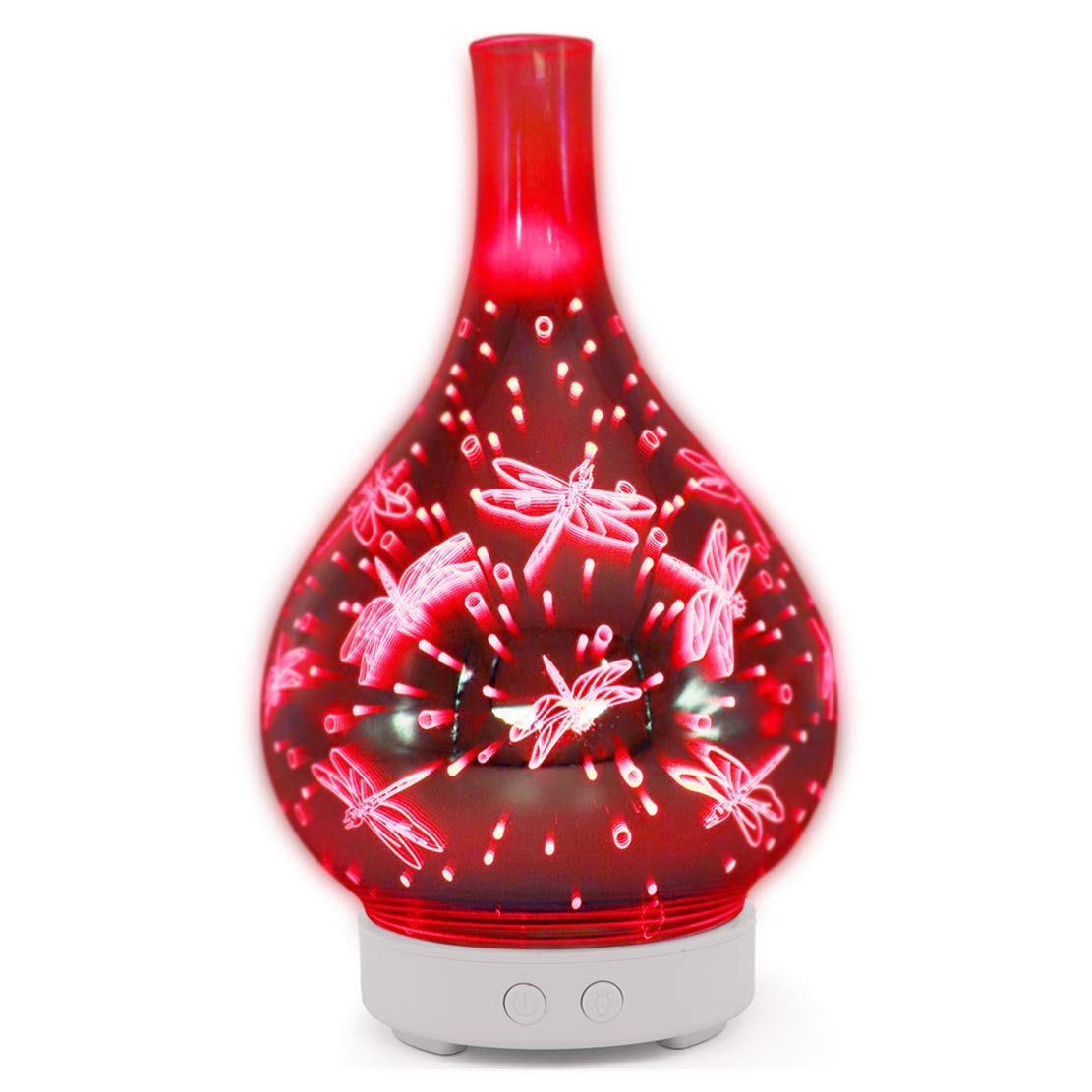 3D humidificateur de table en verre avec éclairage indirect et lumière colorée Diffuseur arôme aromatique purificateur d'air espace bureau médical