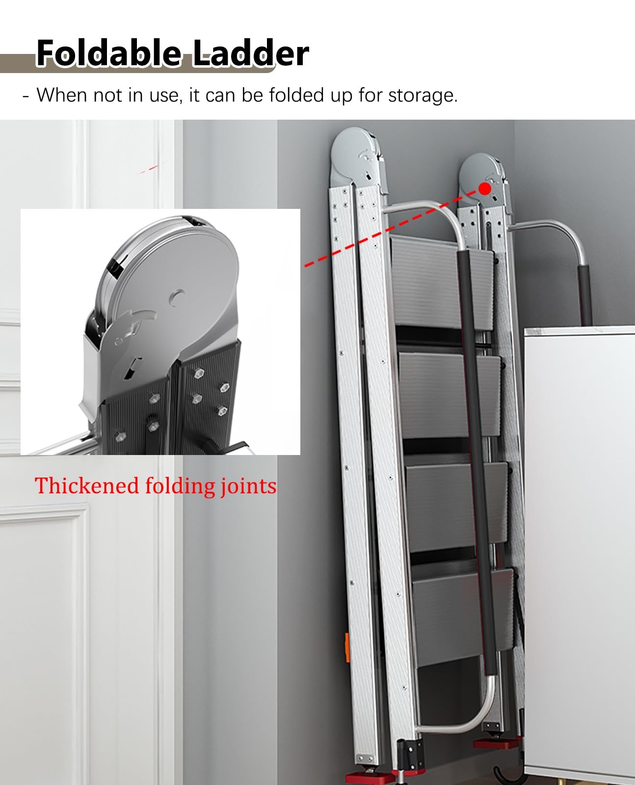 Escalera de emergencia para escape de incendios, escalera de ático plateada con ganchos para cabina, cámper, dormitorio, seguridad en el hogar y solución de escalada de incendios para balcón