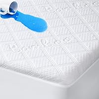 Vista 1 de Twin Mattress Protector Waterproof Twin Size Mattress Pad Cover Washable Soft Terry Cooling Breathable Noiseless deep Pocket Matress Protector Twin