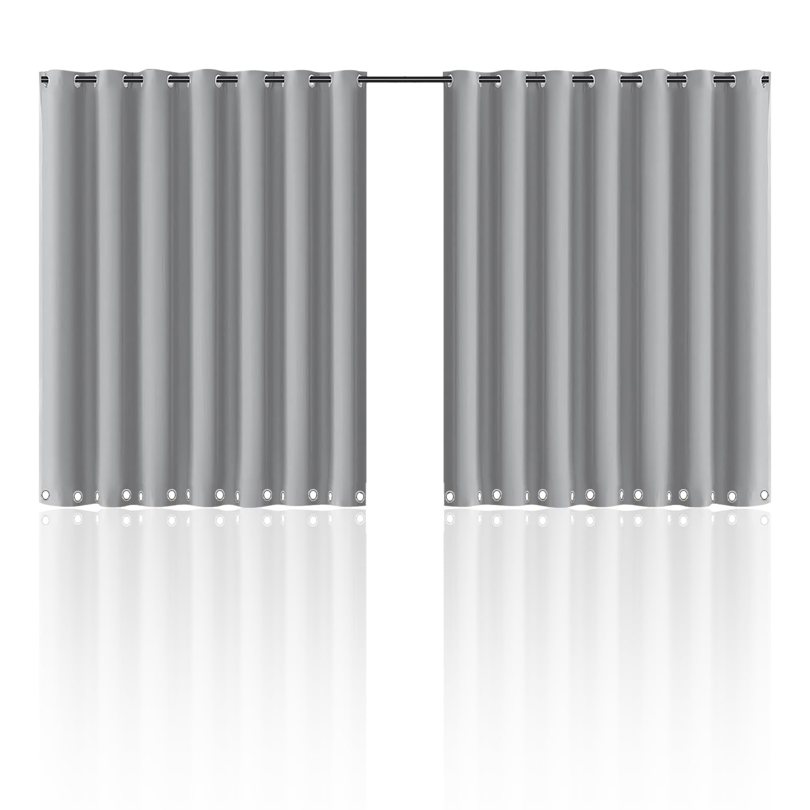 Rideau Extérieur Imperméable 254 x 213 cm (L x H), Rideaux Pergola Extérieur avec Œillets Haut et Bas, Résistant aux Intempéries, pour Pergola, Terrasse, Jardin, Tonnelle, 1 Panneau, Gris Clair