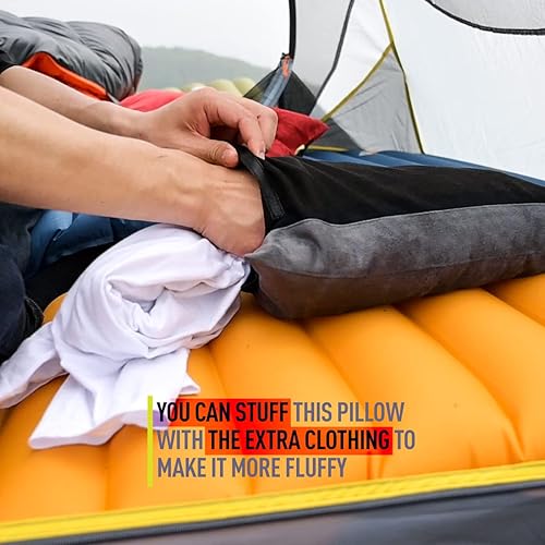 Miniatura 4 de ZOOOBELIVES AlpliveS2046 - Almohadas rellenas de plumón para campamentoviajes, funda suave lavable, almohada de campamento para cuello y soporte