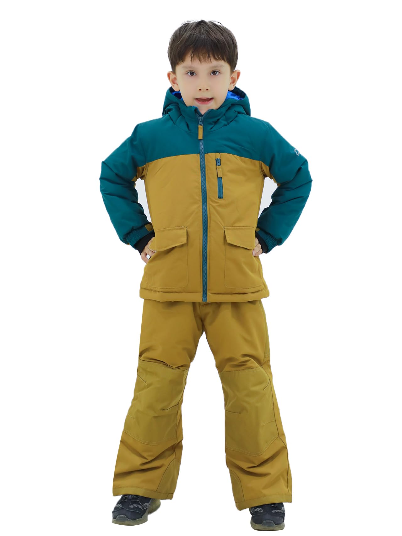 SMONTY COZY - Traje de nieve para niños con capucha, repelente al agua, traje de esquí, a prueba de viento, traje de invierno