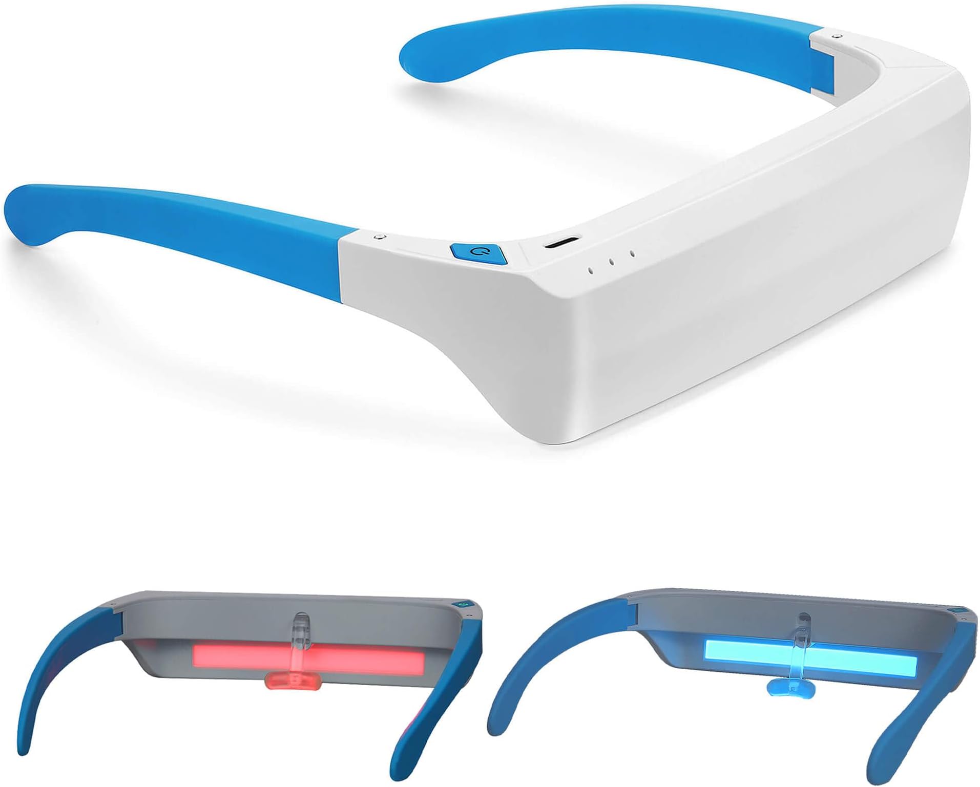 670nm Red Light Therapy Glasses for Eye Comfort & Visual Wellness – 2-in-1 Wearable Red & Blue Light Therapy Glasses, UV-Free, for Good Sleep, Energy & Focus