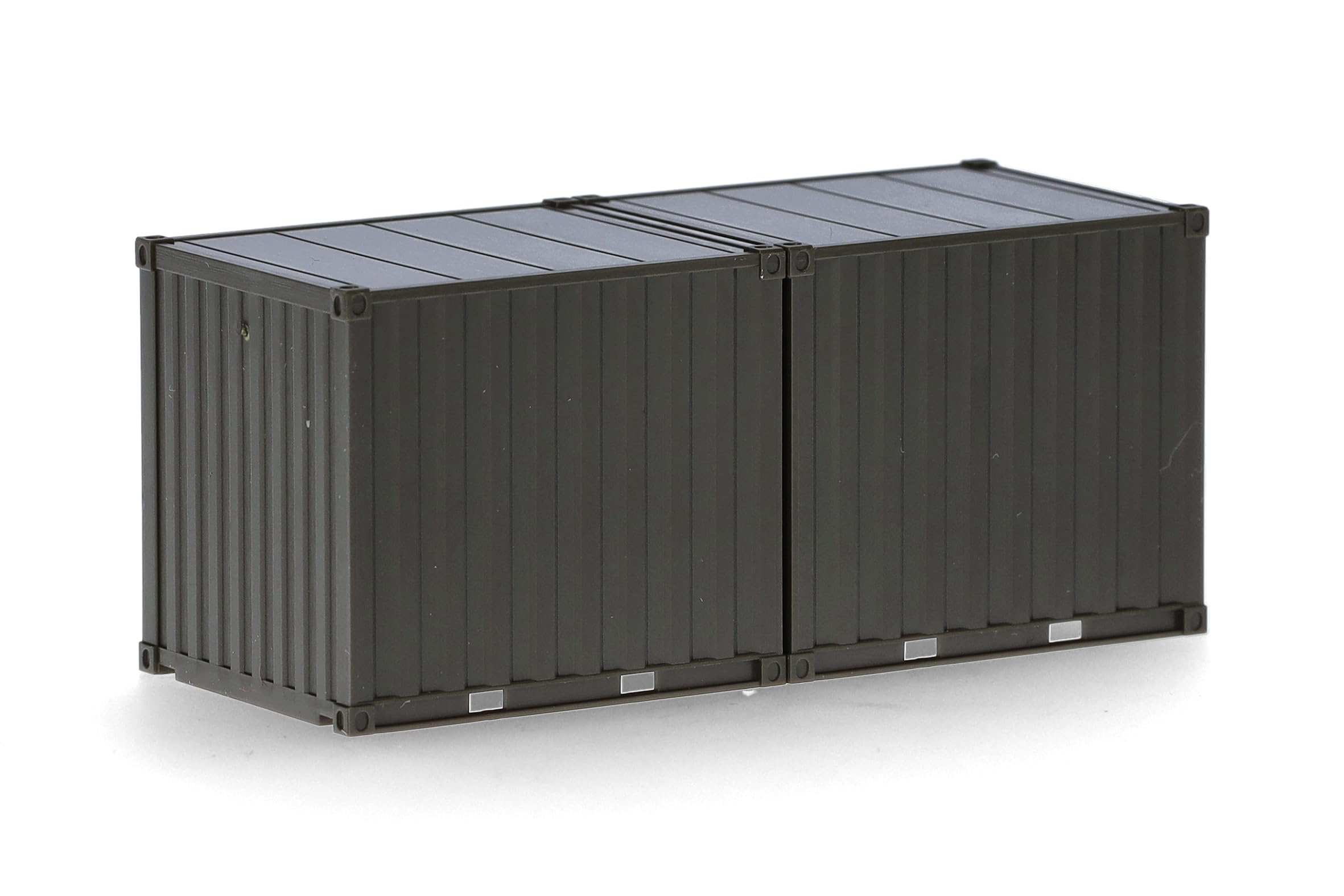 herpa Accessory 2x 10ft Bundeswehr Container, Bronze Green (Unprinted) in 1:87 Scale, Model Making, Miniature, Plastic