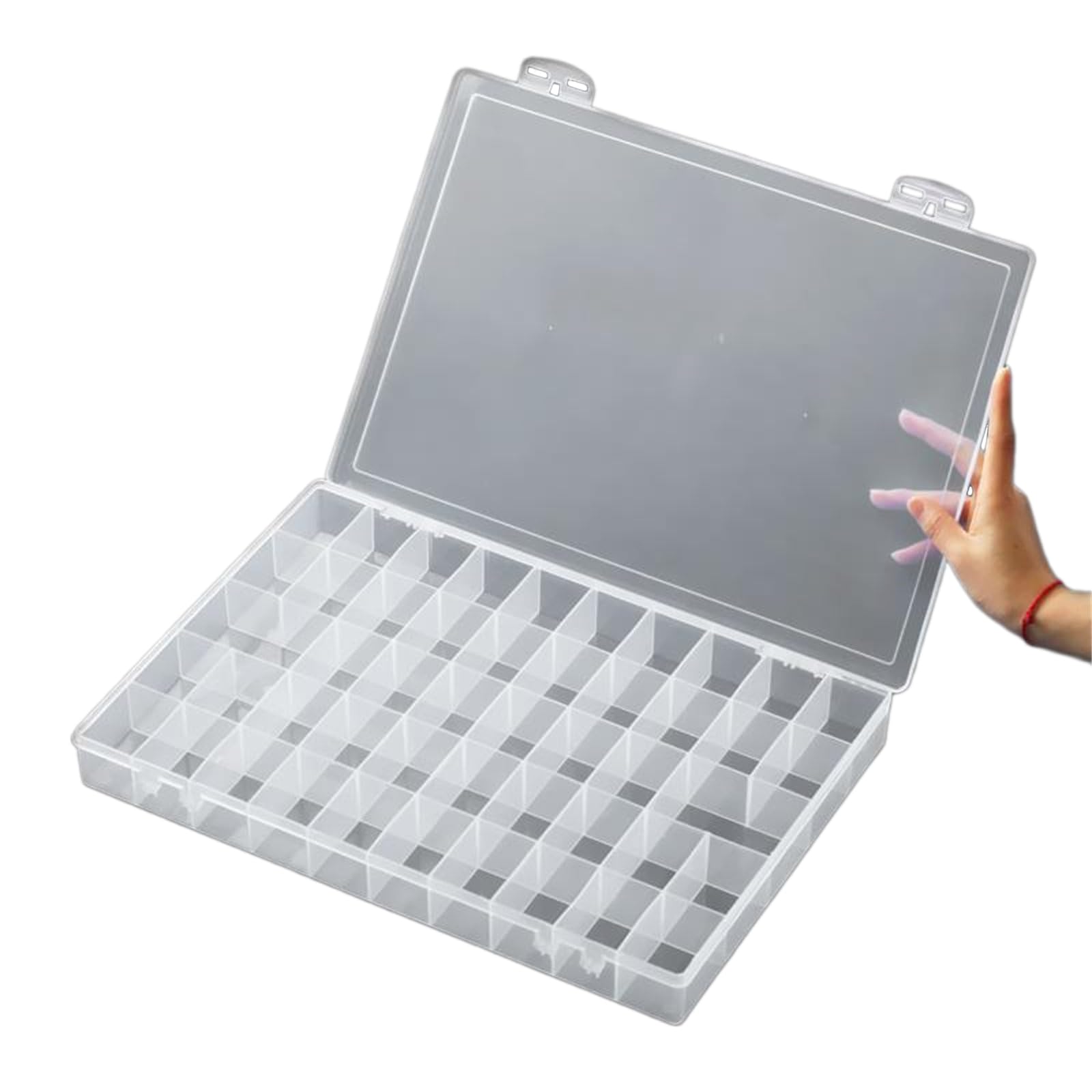 LEYILE 24 36 48 Grids Paint Storage Container Jewelry Storage Box Clear Organiser Bead Storage Case For Jewelry Beads