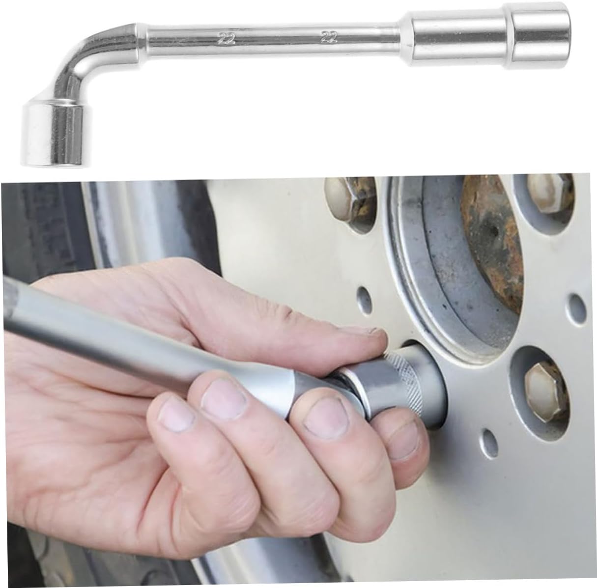 UPKOCH 21mm L-shaped Socket Wrench Adjustable Lug Wrench Tire Repair Tool Wheel Alignment Automotive Maintenance Tool for Car and Motorcycle