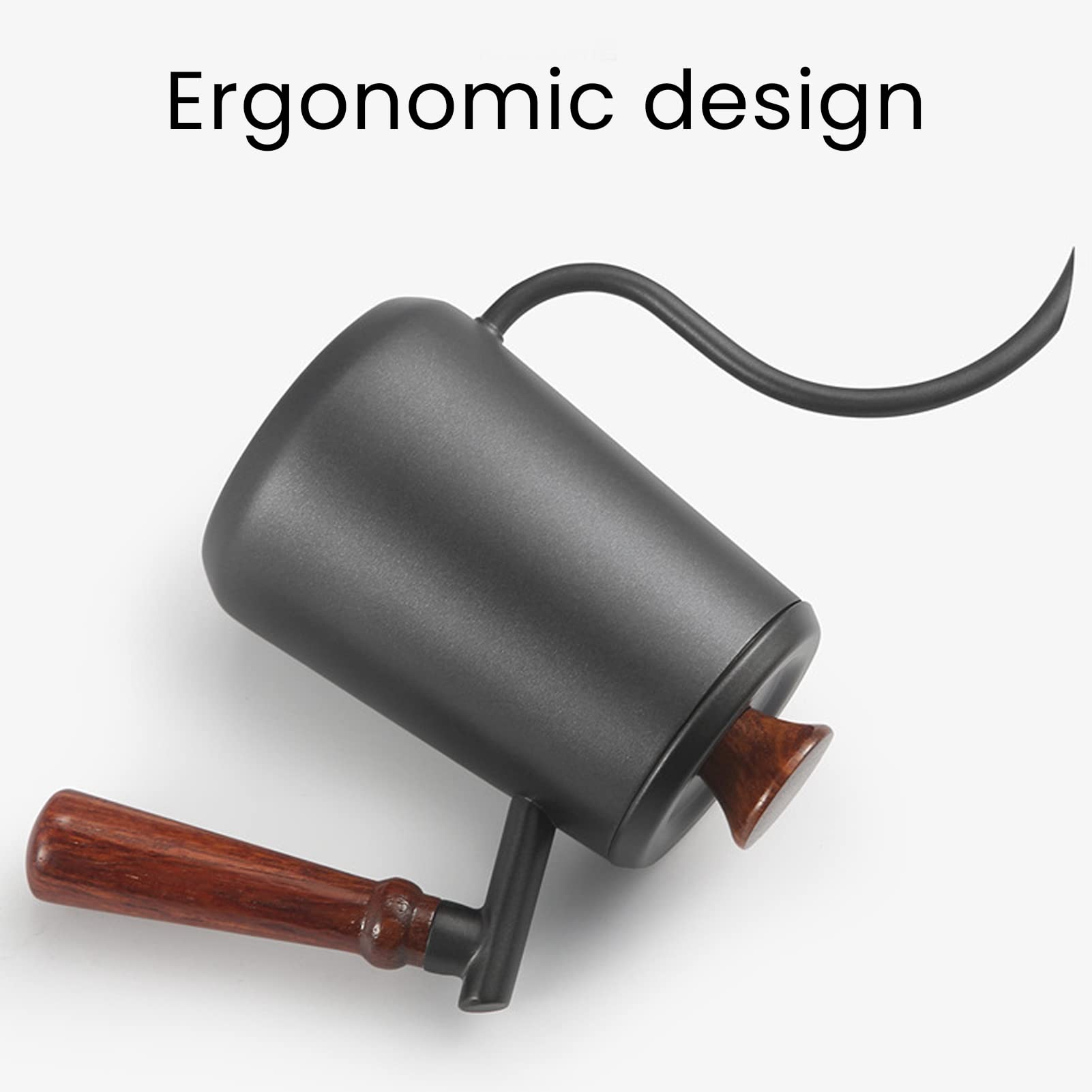 Kawiarka ze stali nierdzewnej Czajnik ze stali nierdzewnej 304 Food Grade Gooseneck Drewniany uchwyt Ergonomiczna konstrukcja Wlać Ekspres do kawy(350ML)