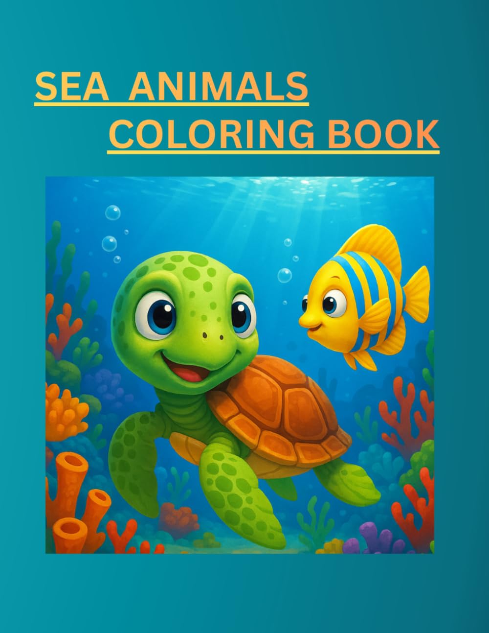 SEA ANIMALS COLORING BOOK for kids: Cute Underwater Creatures and Ocean Life Illustrations for Toddlers.